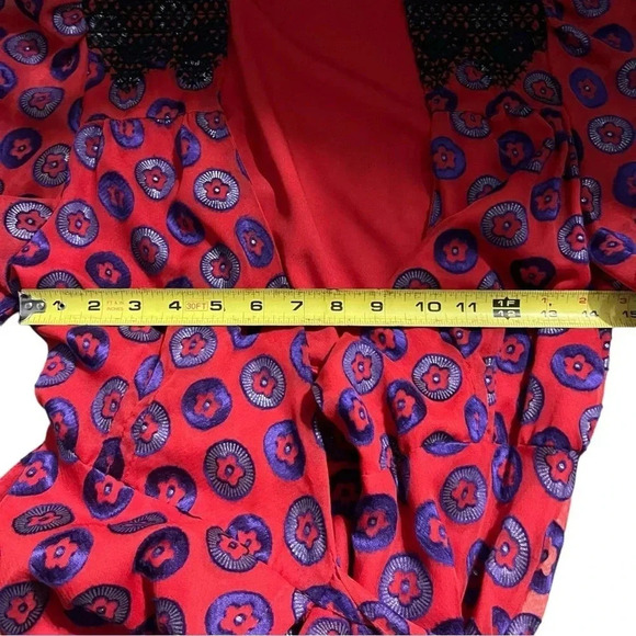 Anthropologie Kopal Adria Red flutter sleeves wrap dress - Picture 9 of 10